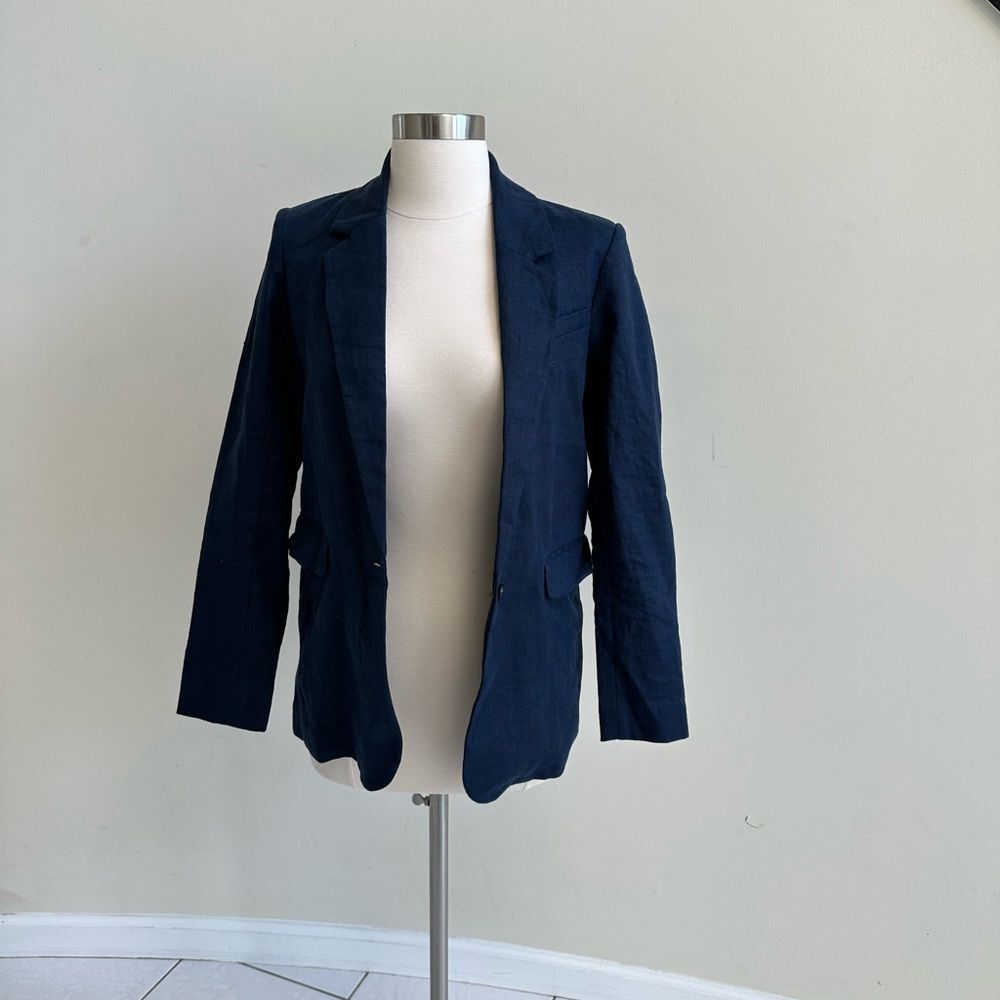 Abercrombie Premium Linen Blazer XXS Navy
